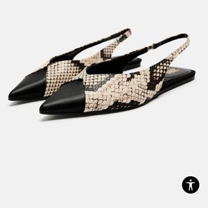 Zara animal print slingback